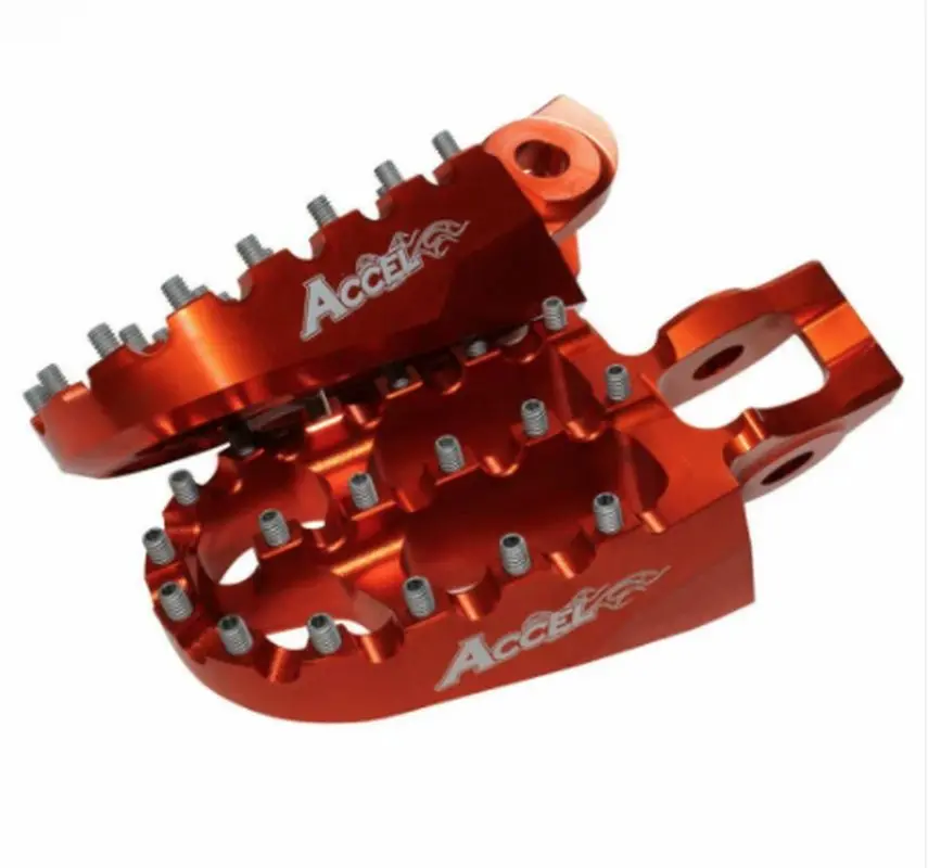 ACCEL stupačky KTM EXC/EXCF 250/300/350/450/500 17-20 barva oranžová (komplet 2 kusy) (ACCEL stupačky KTM EXC/EXCF 250/300/350/450/500 17-20 barva)