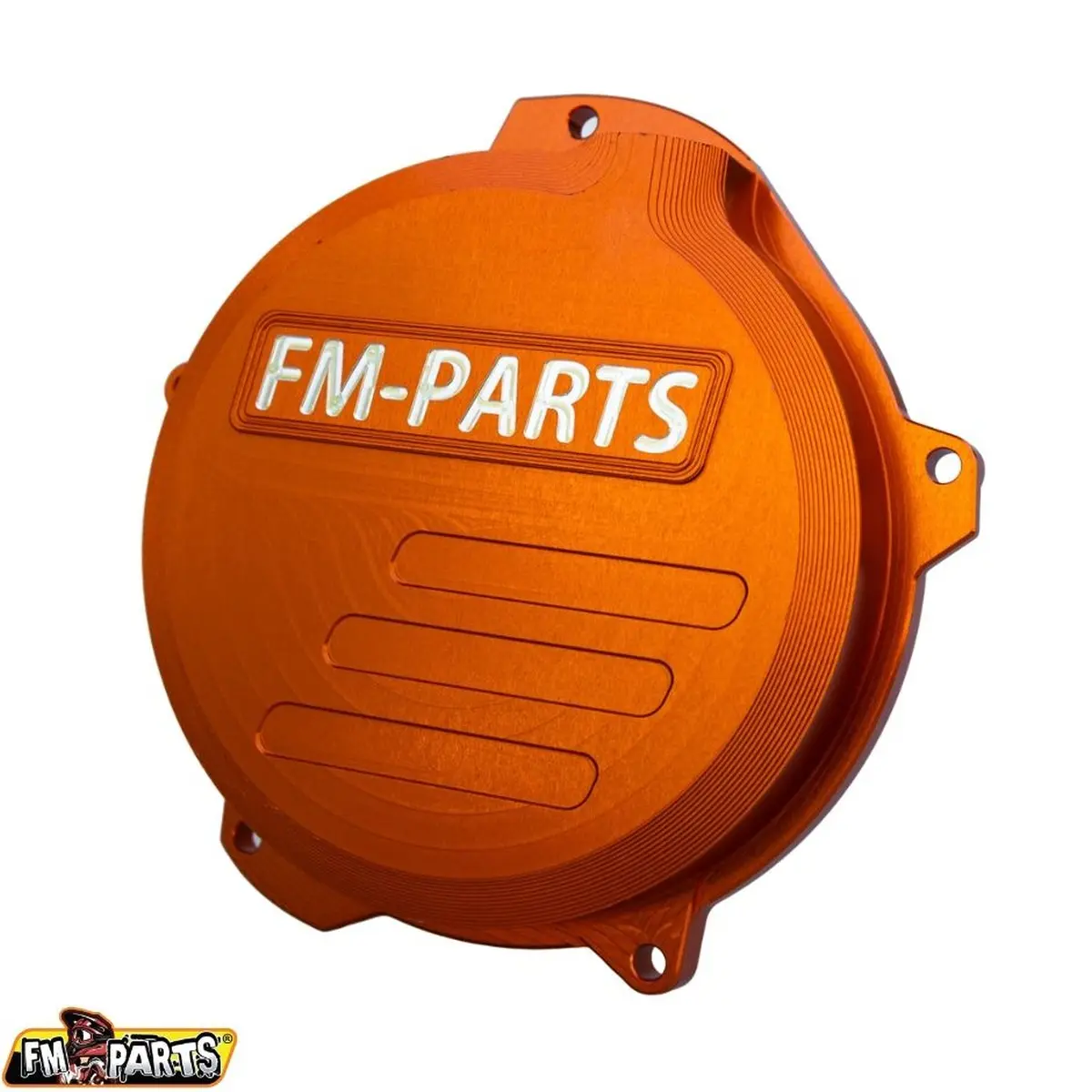 FM-PARTS kryt spojky (víko) zesílený CNC 6082 hliník KTM / HUSQVARNA / GAS GAS 250/300 '24-'26 TBI barva oranžová (FM-PARTS kryt spojky (víko))