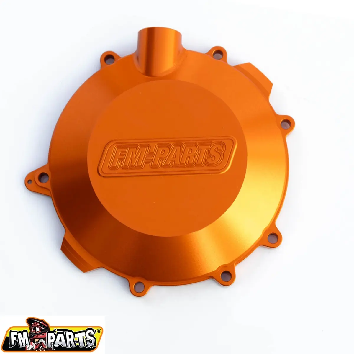 FM-PARTS kryt spojky (dekl) zesílený CNC 6082 hliník (větší objem oleje) KTM/HUSQVARNA/GAS GAS 250/300 '17-'23 barva oranžová (FM-PARTS kryt spojky)