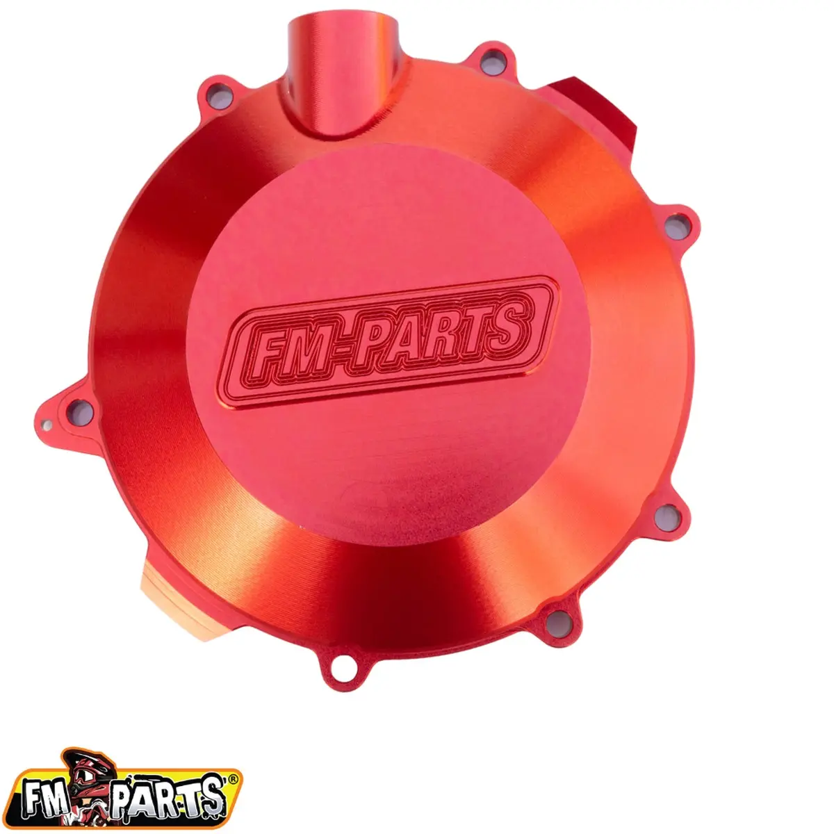 FM-PARTS kryt spojky (dekl) zesílený CNC 6082 hliník (větší objem oleje) KTM/HUSQVARNA/GAS GAS 250/300 '17-'23 barva červená (FM-PARTS kryt spojky)