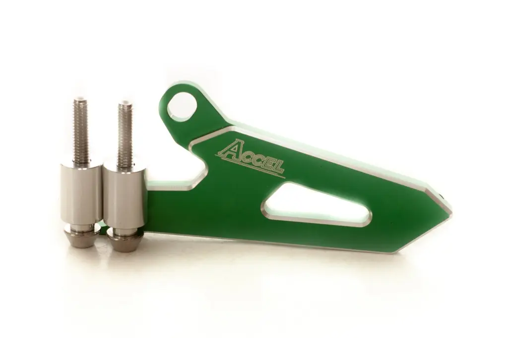 ACCEL kryt řetězového kolečka přední KAWASAKI KX 125 '03-'08, KX 250 '05-'08, KX 450F '06-'16 barva zelená (ACCEL kryt řetězového kolečka přední)