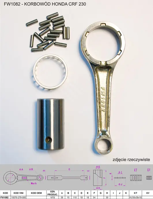 FLYWAY ojniční sada HONDA CRF 230 (FLYWAY ojniční sada HONDA CRF 230)