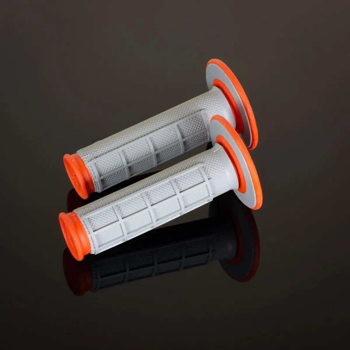 RENTHAL gripy MX DUAL COMPOUND 1/2 WAFFLE, dvousložkový, barva šedá/oranžová (RENTHAL gripy MX DUAL COMPOUND 1/2 WAFFLE, dvousložkový, barva)