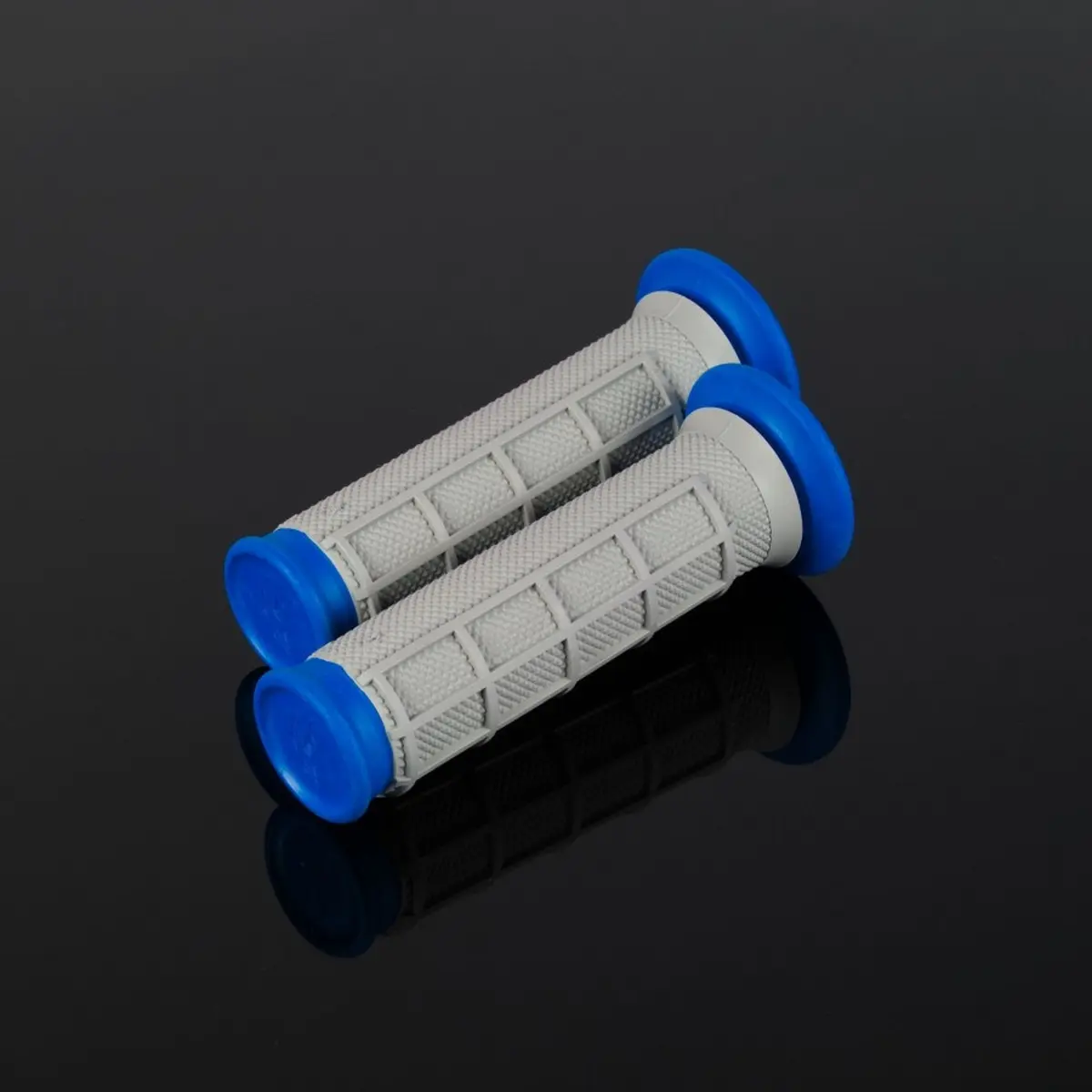 RENTHAL gripy ATV KEVLAR DUAL COMPOUND HALF WAFFLE BLUE, dvousložkové barva šedá/modrá ( )