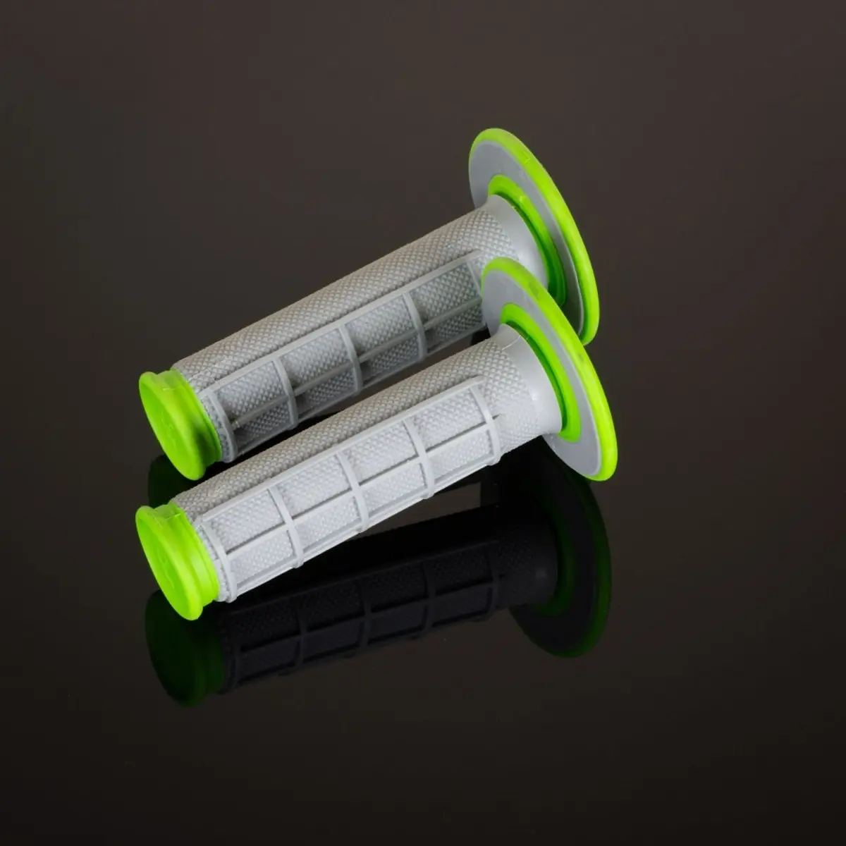 RENTHAL gripy MX DUAL COMPOUND DIAMOND GREEN WAFF, dvousložkový, barva šedá/zelená (RENTHAL gripy MX DUAL COMPOUND DIAMOND GREEN WAFF, dvousložkový,)