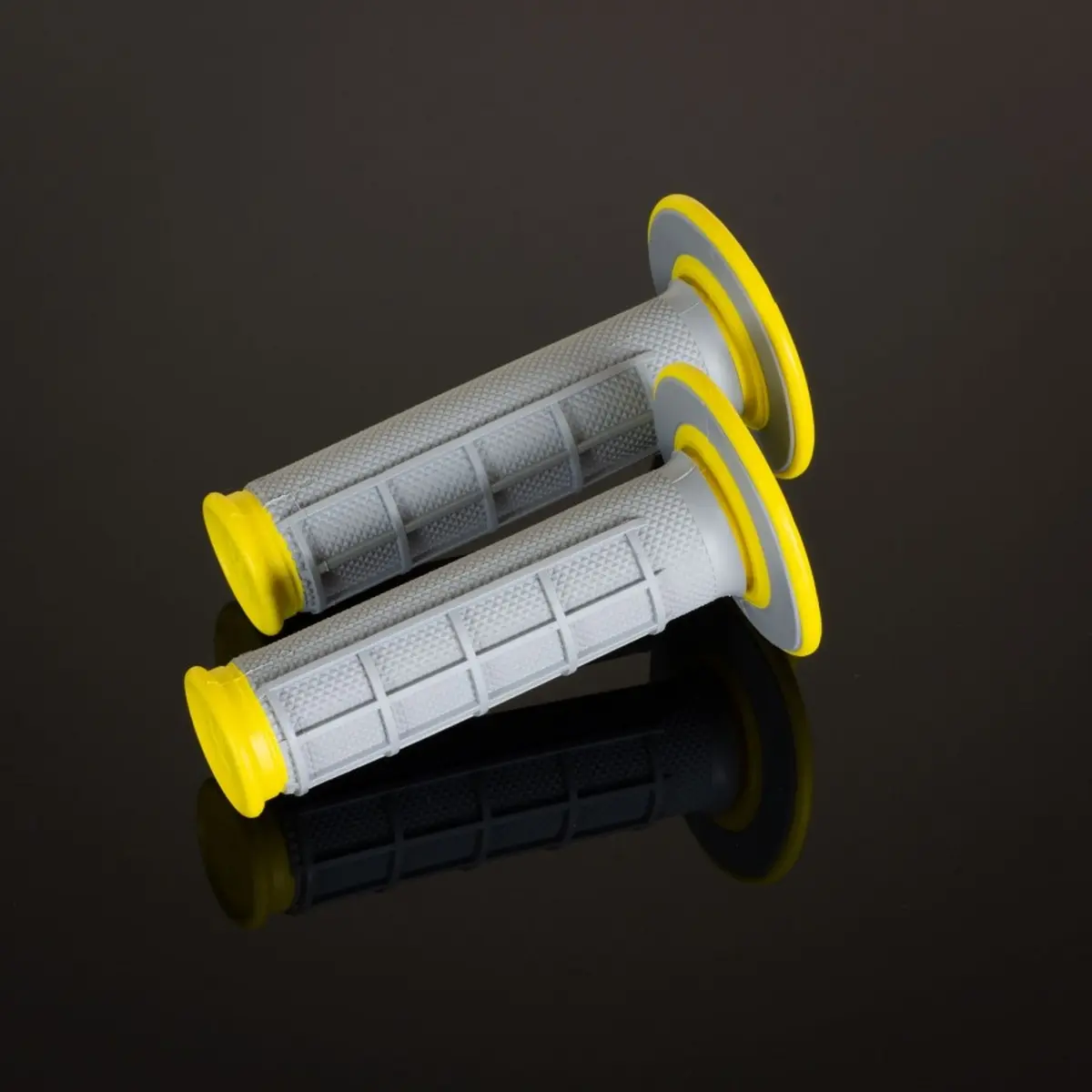 RENTHAL gripy MX DUAL COMPOUND DIAMOND YELLOW WAFF, dvousložkový barva šedá/žlutá (RENTHAL gripy MX DUAL COMPOUND DIAMOND YELLOW WAFF, dvousložkový)
