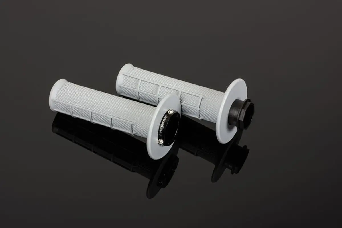 RENTHAL gripy MX ORIGINAL LOCK-ON SOFT (HALF WAFFLE) barva světle šedá ( )