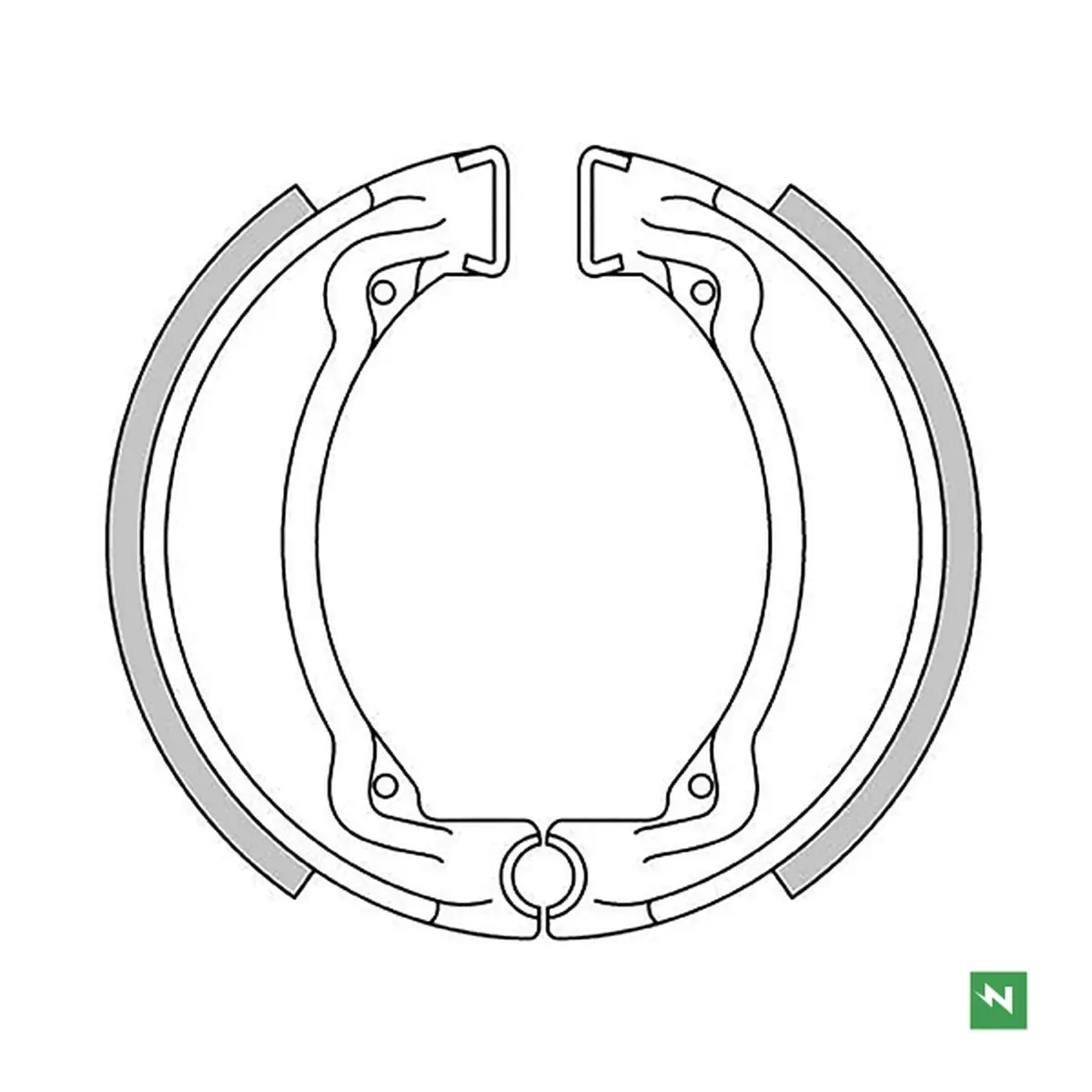 NEWFREN brzdové čelisti YAMAHA DT 50 78-86 ,RD 50/80 , YZ 80 , TY 125/250 77-92 ( 110x25mm) (NEWFREN brzdové čelisti YAMAHA DT 50 78-86 ,RD 50/80 ,)
