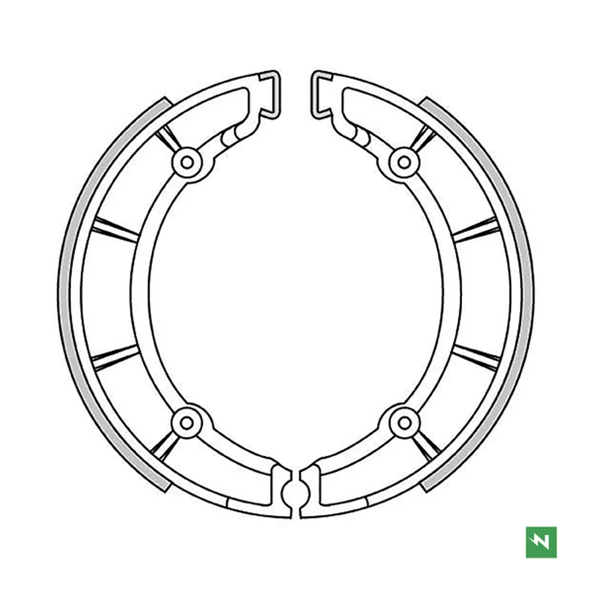 NEWFREN brzdové čelisti zadní MOTO GUZZI V7 SPECIAL 700 69-71; V 7 700 67-76 (220X40mm) (NEWFREN brzdové čelisti zadní MOTO GUZZI V7 SPECIAL 700)