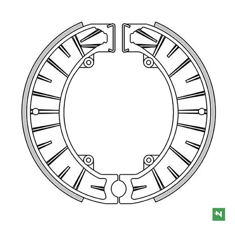 NEWFREN brzdové čelisti přední/zadní KTM MX 250 82, zadní KTM GS 175 77-82 (181X25mm) (NEWFREN brzdové čelisti přední/zadní KTM MX 250 82, zadní KTM)