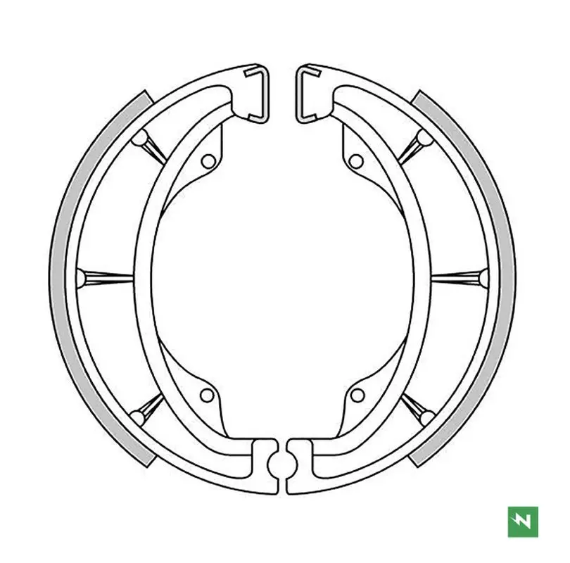 NEWFREN brzdové čelisti zadní KAWASAKI KLR 600 84-94, KX 500/250 82-86, KX 125 74-80, KH 125 82-98, BN 125 ELIMINATOR 00-07, AR 125 82-94, SUZUKI EN