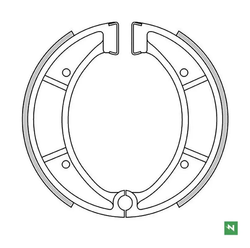 NEWFREN brzdové čelisti přední/zadní HUSQVARNA CR 125 83-90, CR 240 81-87, CR 250 81-95, WR 125 82-90, WRE 125 82-88, XC 430 81-87, zadní WR 250