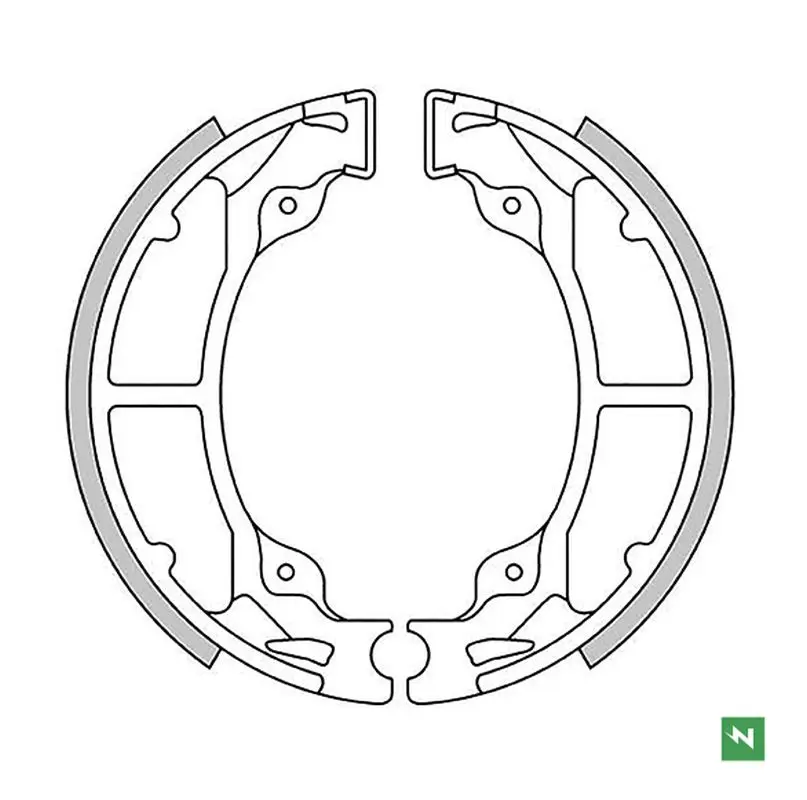 NEWFREN brzdové čelisti zadní KAWASAKI KD 80 88-90, KDX 200 83-88, KH 125 77-81, KX 125 82-85 (110X30mm) (NEWFREN brzdové čelisti zadní KAWASAKI KD)