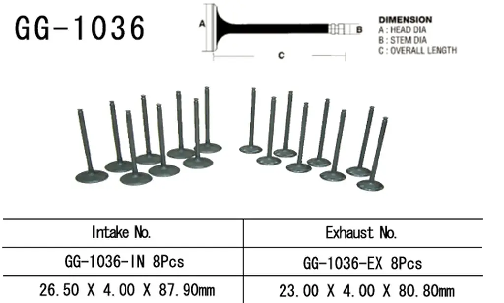 VESRAH výfukový ventil HONDA CBR 600 F4 99-06(23,00X4,00X80,80mm) (14721-MBW-000) (1 kus) vyrobeno v Japonsku ( )