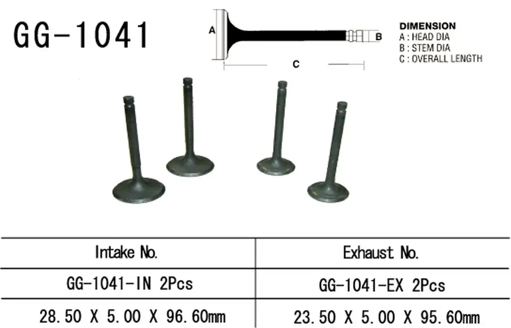 VESRAH sací ventil HONDA XR 250R 96-04 (2 na vozidlo) (28,5X5,0X95,6 mm) (14711-KCZ-000) (1 kus) vyrobeno v Japonsku (VESRAH sací ventil HONDA XR)