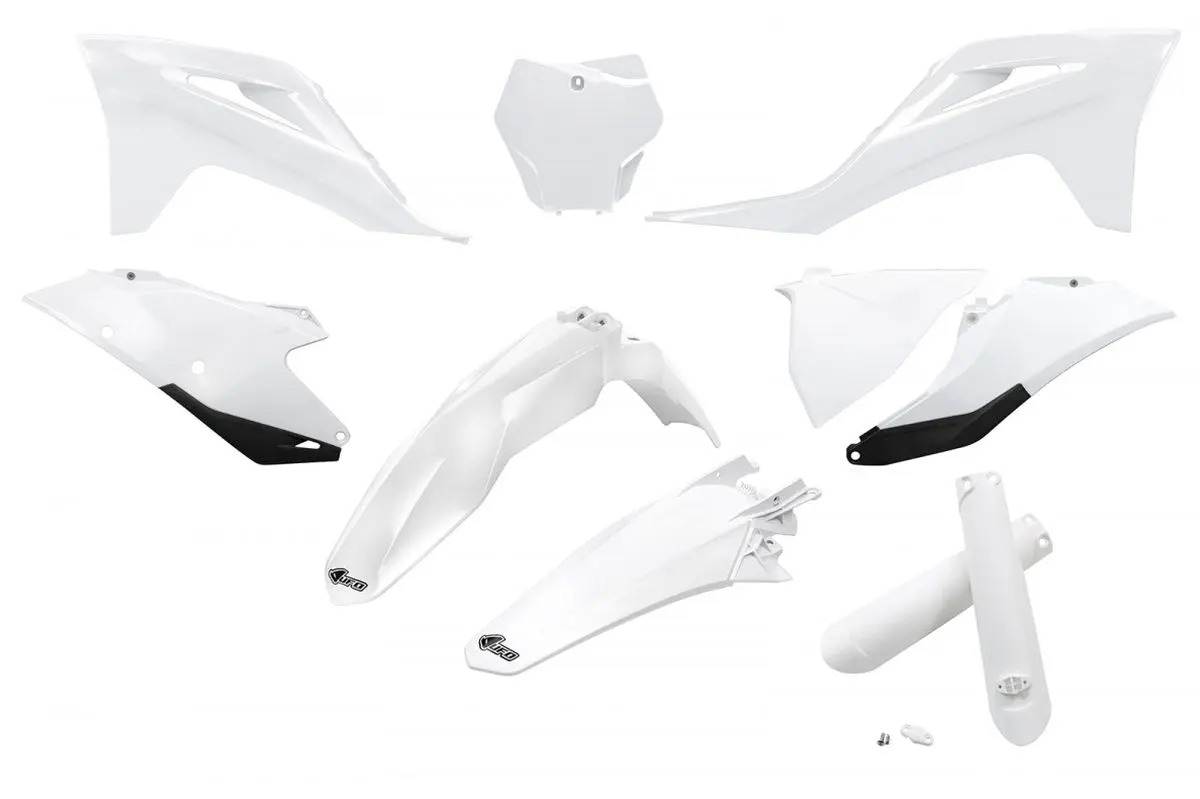 UFO kompletní sada plastů (FULL KIT) s kryty tlumičů GAS GAS MC 125 / 250 21-23, EX 250 / 300 21-23, MC-F / EX-F 250 / 350 / 450 21-23 barva bílá ( )