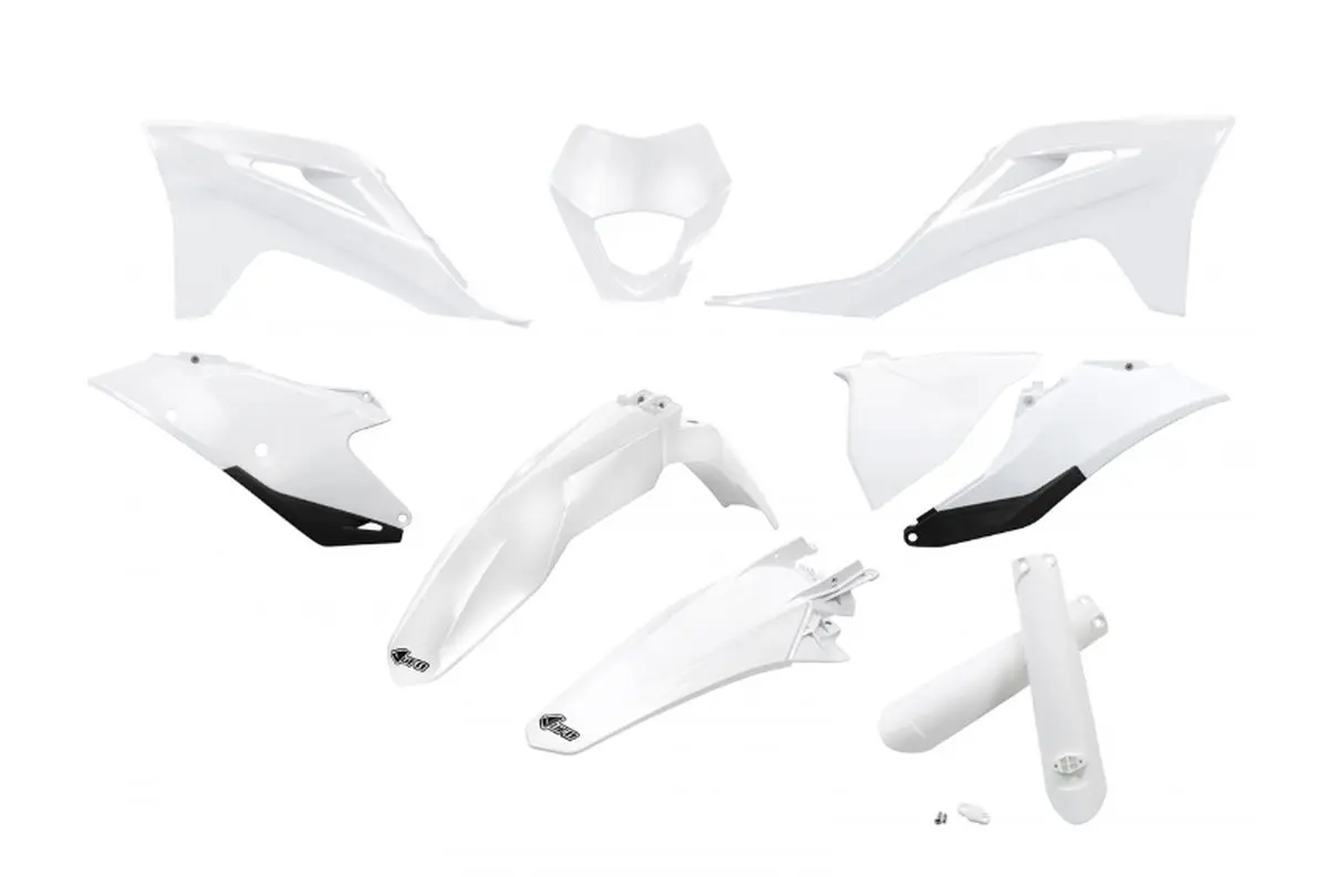 UFO kompletní sada plastů (FULL KIT) s kryty tlumičů GAS GAS EC / EC-F 250 / 300 / 350 21-23 barva bílá (UFO kompletní sada plastů (FULL KIT) s kryty)