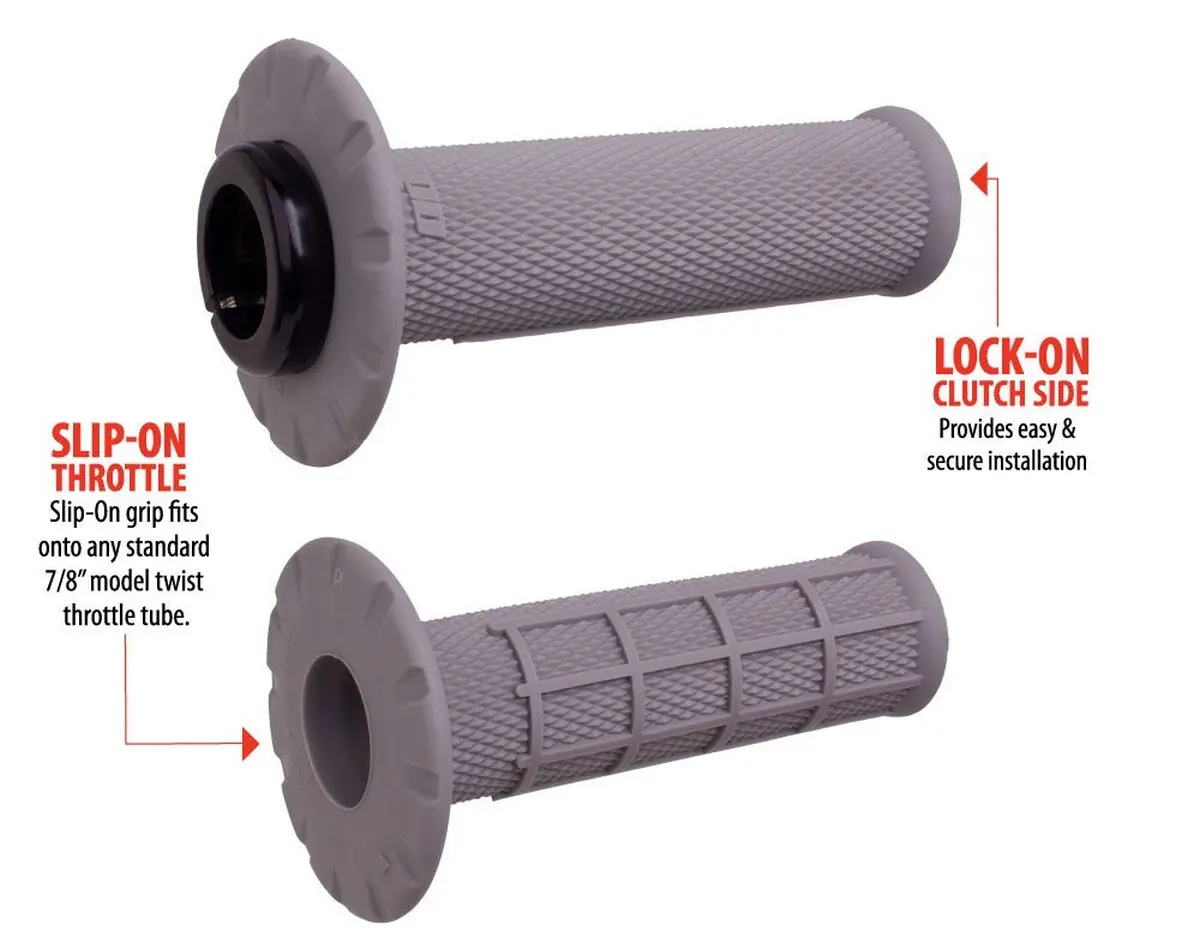 ODI gripy OFF ROAD HALF WAFFLE UNIVERSAL LOCK-ON GRIP SET barva šedá ( )