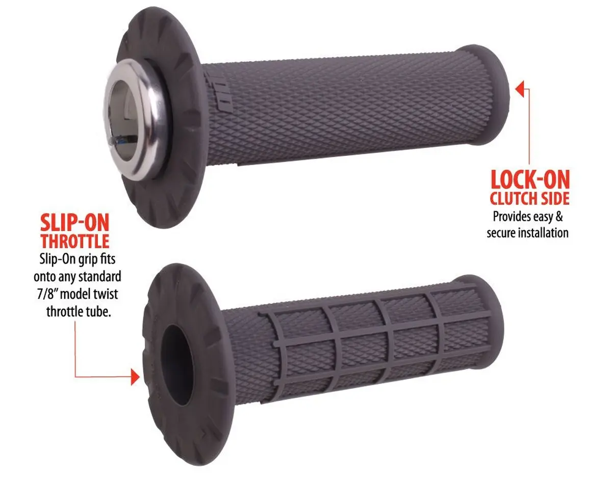 ODI gripy OFF ROAD HALF WAFFLE UNIVERSAL LOCK-ON GRIP SET barva šedá ( )