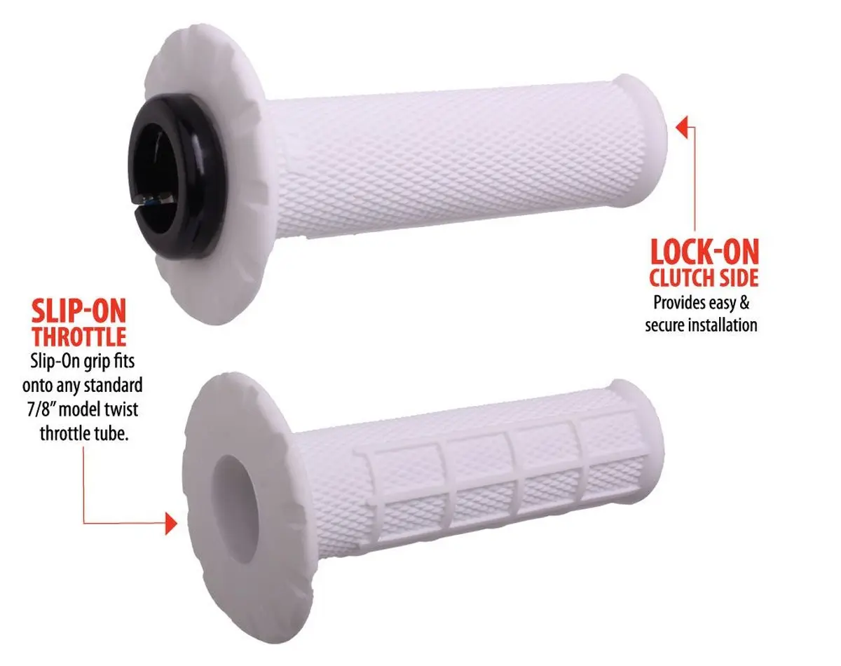 ODI gripy OFF ROAD HALF WAFFLE UNIVERSAL LOCK-ON GRIP SET barva bílá (ODI gripy OFF ROAD HALF WAFFLE UNIVERSAL LOCK-ON GRIP SET barva bílá)