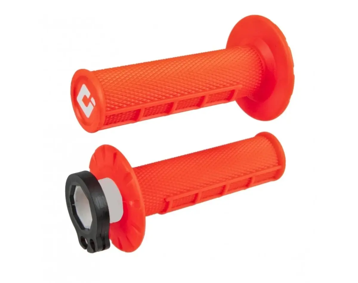 ODI gripy OFF ROAD HALF WAFFLE MX V2 LOCK-ON GRIP barva fluorescenční oranžová (ODI gripy OFF ROAD HALF WAFFLE MX V2 LOCK-ON GRIP barva fluorescenční)