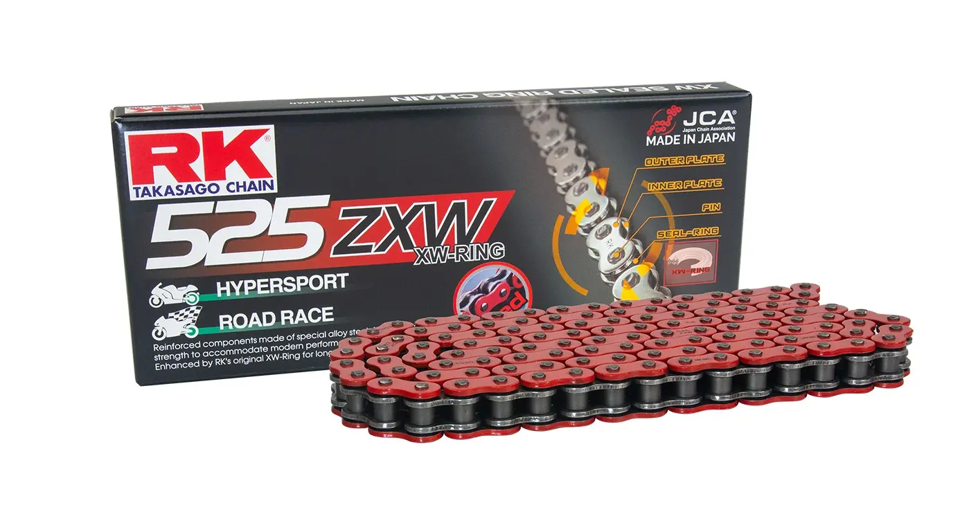 RK hnací řetěz (MOTOCROSS) 520MXZ5-120 spona (CL) v sadě barva červená (objem: do 500 ccm) (RK hnací řetěz (MOTOCROSS) 520MXZ5-120 spona (CL) v sadě)