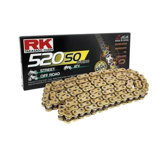 RK hnací řetěz 520SO-106 (O-kroužek) nýtovací spojka (CLF) v sadě barva zlatá (objem: do 400 ccm) (RK hnací řetěz 520SO-106 (O-kroužek) nýtovací)