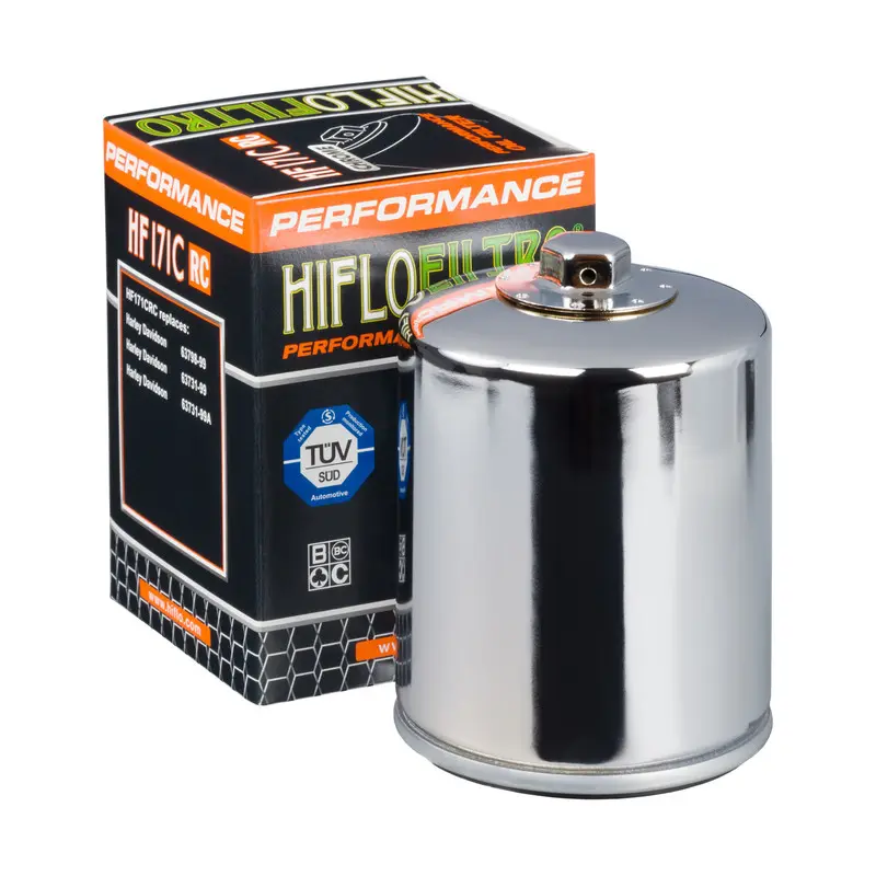 HIFLO olejový filtr HF 171 HARLEY-DAVIDSON / BUELL matice 17MM RACING chromovaný (50) (HIFLO olejový filtr HF 171 HARLEY-DAVIDSON / BUELL matice 17MM)