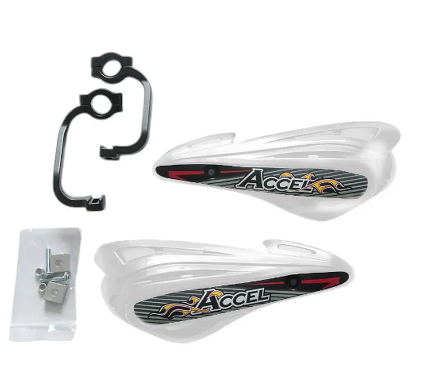 ACCEL chrániče páček s alu upevněním MX (22+28mm) (ALU-černá, PLASTIK-bílá) (ACCEL chrániče páček s alu upevněním MX (22+28mm) (ALU-černá,)