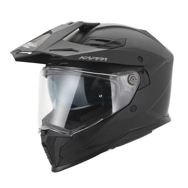 KAPPA přilba KV33 SOLID ENDURO DUAL OFF ROAD se štítem i krycím panelem barva černá MATT rozměr 58 / M (homologace ECE 22R06) (KAPPA přilba KV33)