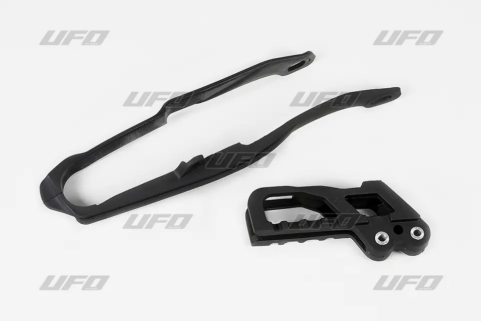 UFO komplet kluzák (HO03671001) + vodítko (HO03660001) řetězu HONDA CR 125 / 250 00-04, CRF 250 R / X 04, CRF 450R 02-04 barva černá ( )