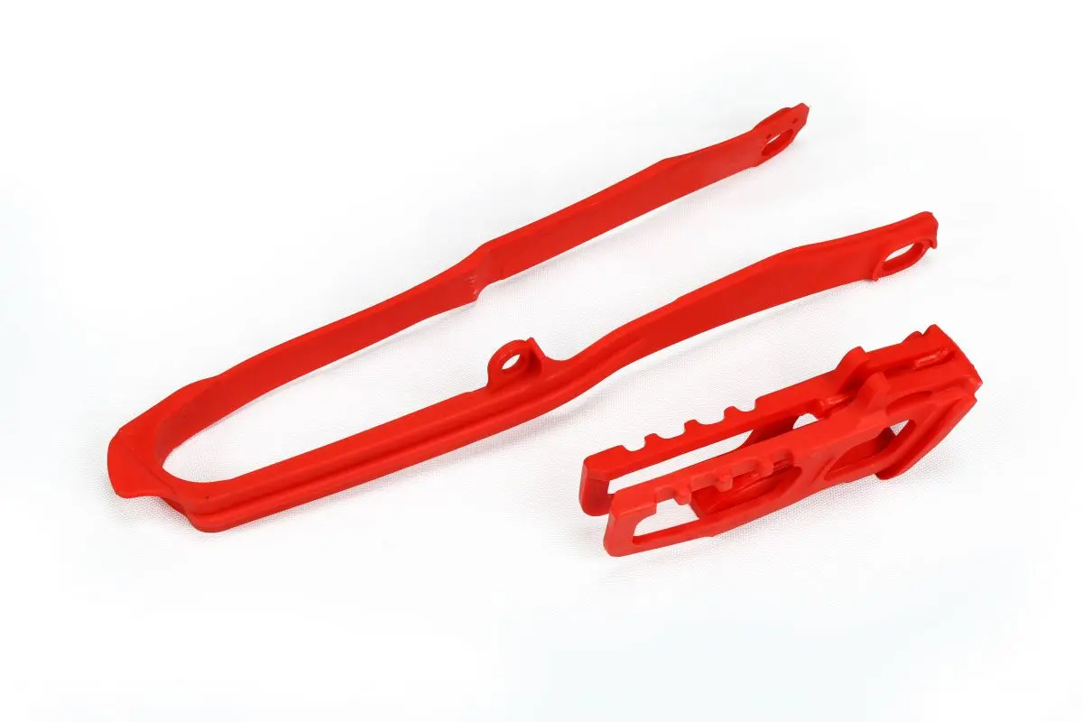 UFO komplet kluzák + vodítko řetězu HONDA CRF 250R/RX 18-21, CRF 450R/RX 17-18, barva červená (UFO komplet kluzák + vodítko řetězu HONDA CRF 250R/RX)