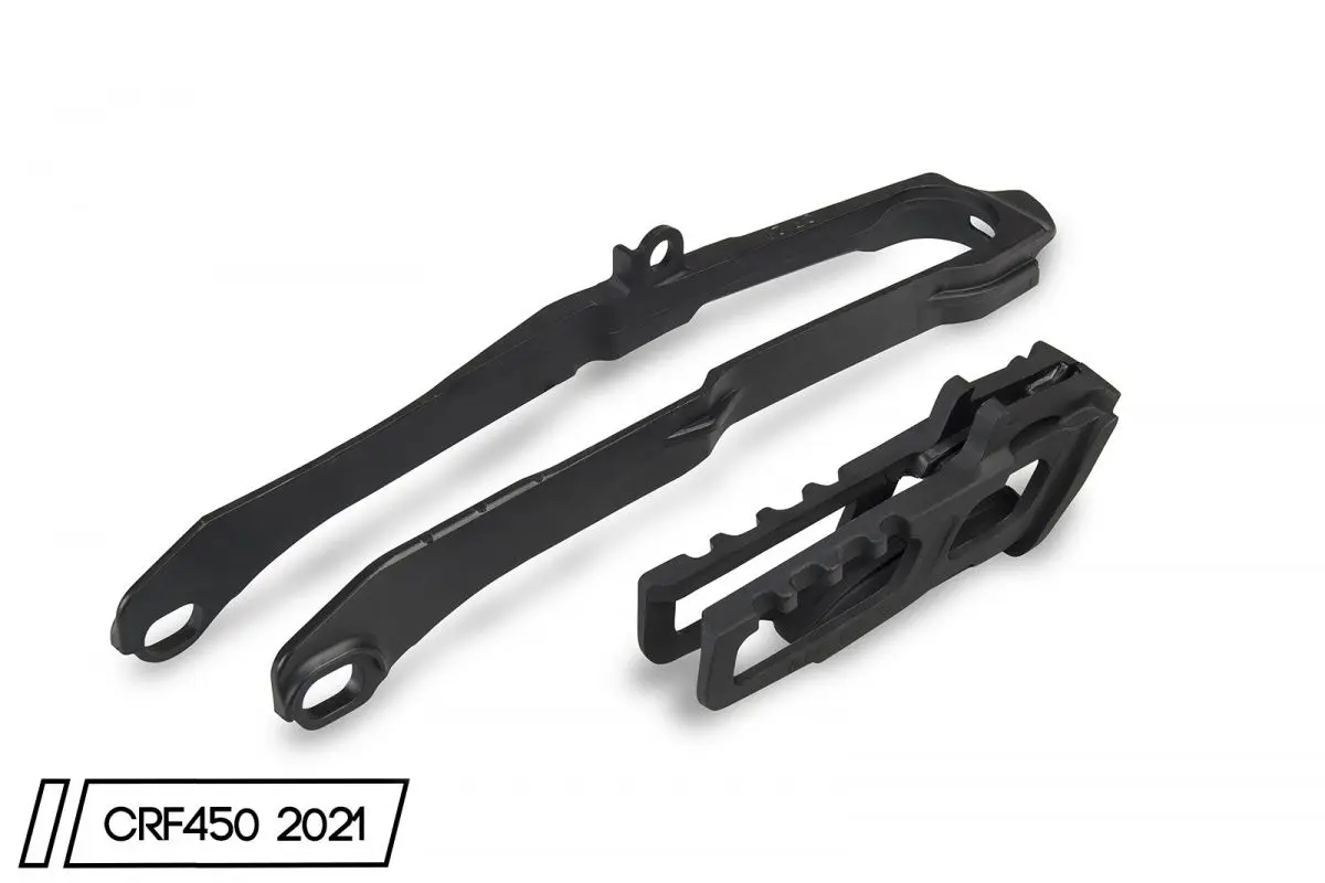 UFO komplet kluzák + vodítko řetězu HONDA CRF 250 R 20-25 , CRF 250 RX 21-25 , CRF 450 R / RX 19-25 barva černá (UFO komplet kluzák + vodítko řetězu)