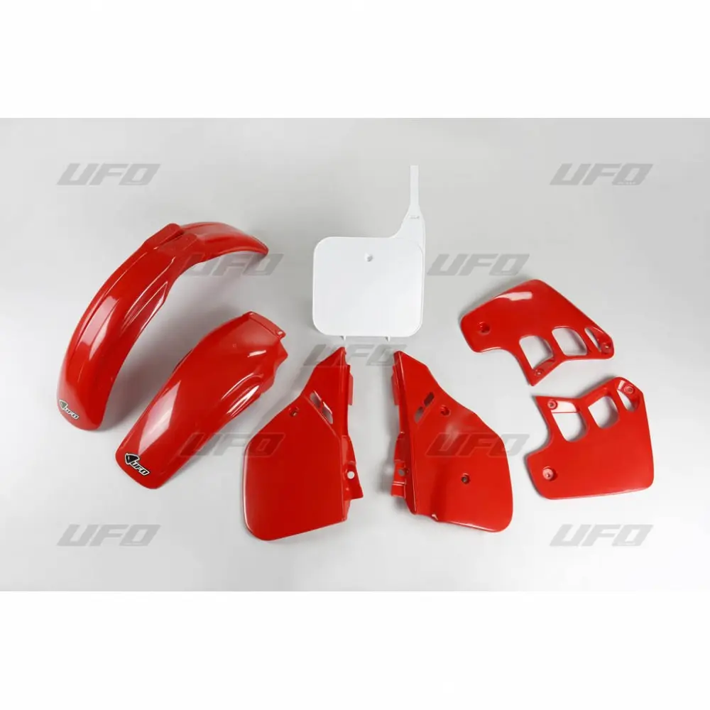 UFO kompletní sada plastů HONDA CR 250 88-89 barva OEM (červená/bílá) (HO092E999) (UFO kompletní sada plastů HONDA CR 250 88-89 barva OEM)