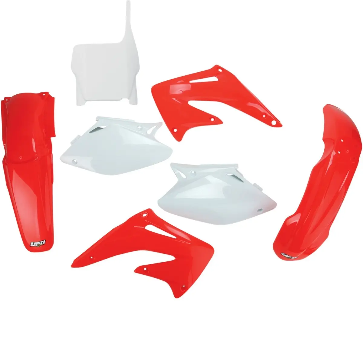 UFO kompletní sada plastů HONDA CRF 450 R 04 barva OEM (červená/bílá) (HO107E999) (UFO kompletní sada plastů HONDA CRF 450 R 04 barva OEM)