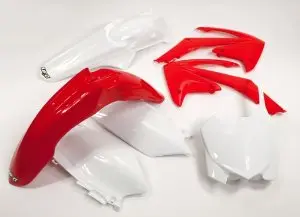 UFO kompletní sada plastů HONDA CRF 250R 11-13, CRF 450R 11-12 barva OEM (červená/bílá) (HO114E999) (UFO kompletní sada plastů HONDA CRF 250R 11-13,)
