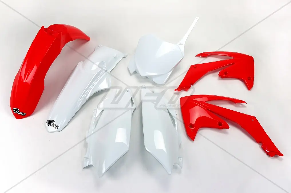 UFO kompletní sada plastů HONDA CRF 250R 11-13, CRF 450R 11-12 barva OEM (červená/bílá) (HO115E999) ( )