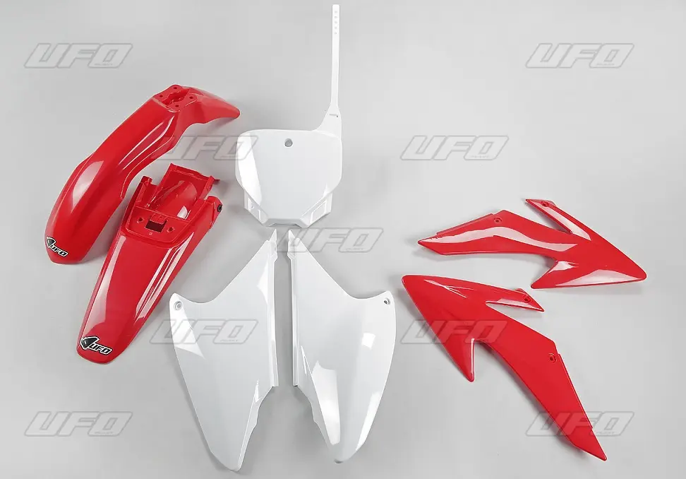 UFO kompletní sada plastů HONDA CRF 230 08-14 barva OEM (červená/bílá) (HO117E999) ( )