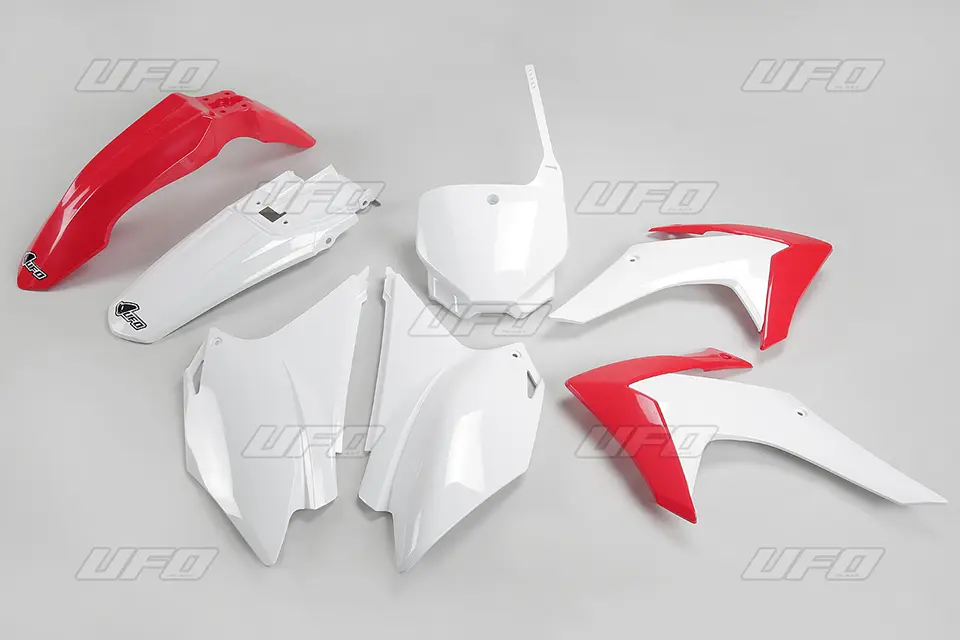 UFO kompletní sada plastů HONDA CRF 230 15-18 barva OEM (červená/bílá) (HO118E999) (UFO kompletní sada plastů HONDA CRF 230 15-18 barva OEM)