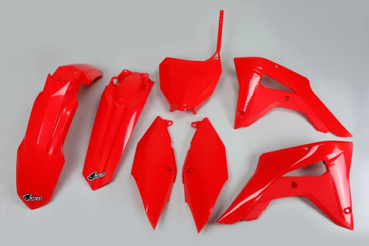 UFO kompletní sada plastů HONDA CRF 250RX 19-21, CRF 450RX 17-20, barva červená (UFO kompletní sada plastů HONDA CRF 250RX 19-21, CRF 450RX 17-20,)