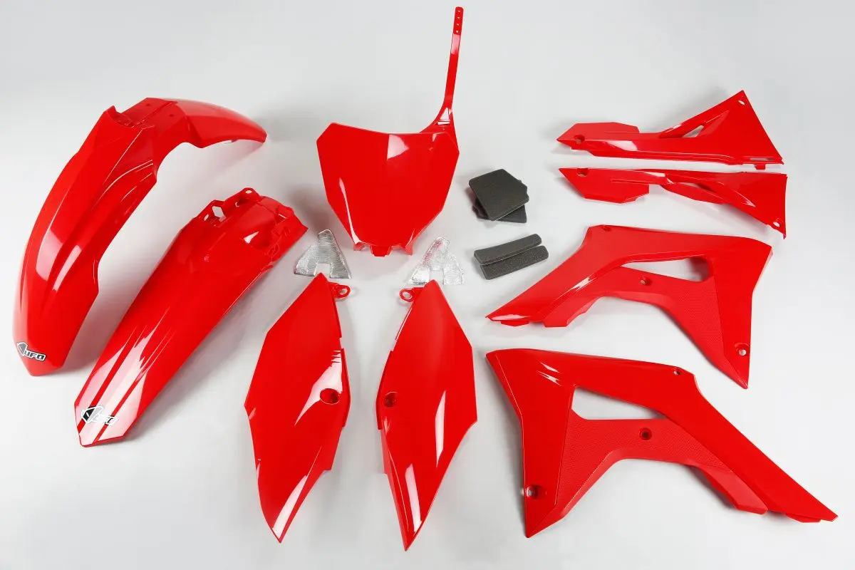 UFO kompletní sada plastů HONDA CRF 250R 18-21, CRF 450R 17-20 s kryty vzduchového filtru barva červená ( )