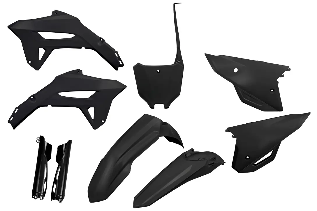 UFO kompletní sada plastů (FULL KIT) s kryty tlumičů HONDA CRF 250R 22-24, CRF 450R 21-24 barva černá ( )