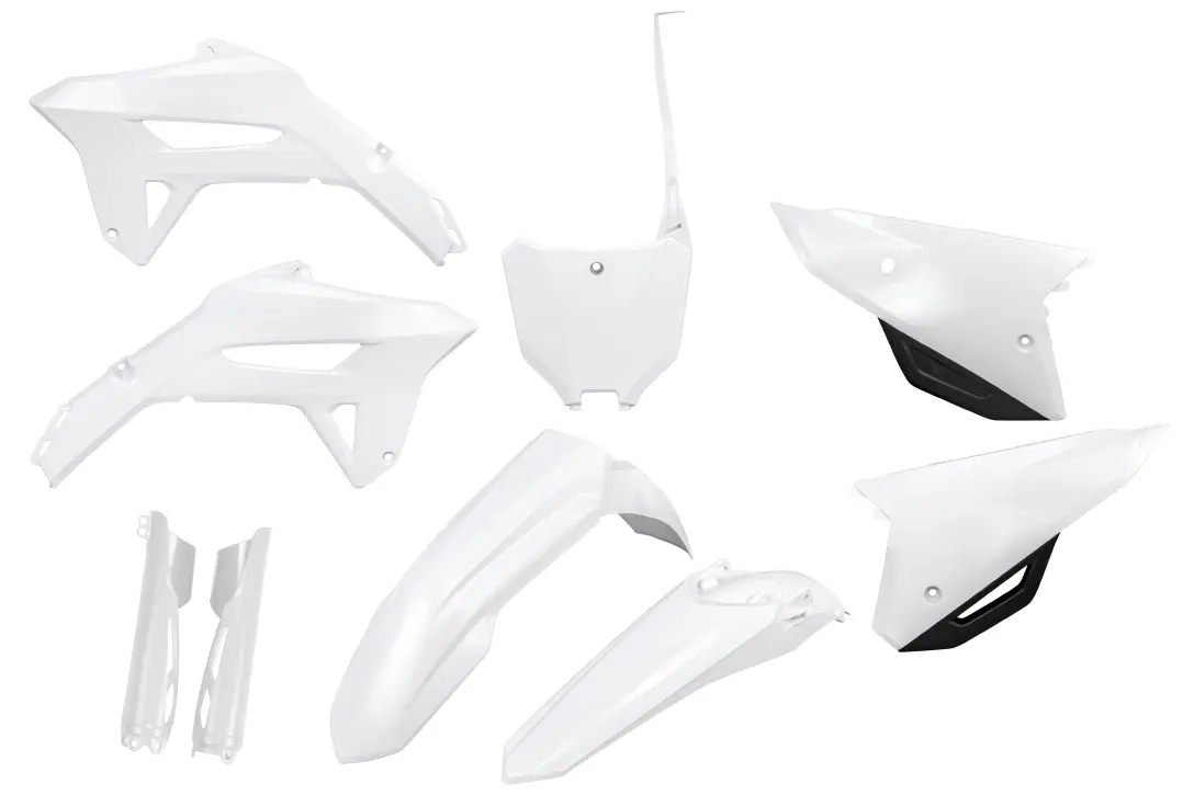 UFO kompletní sada plastů (FULL KIT) s kryty tlumičů HONDA CRF 250R 22-24, CRF 450R 21-24 barva bílá ( )