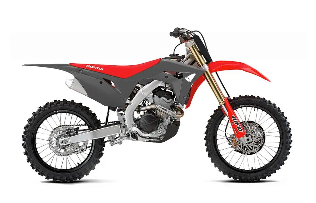 UFO kompletní sada plastů HONDA CRF 250R 18-21, CRF 450R 17-20 barva šedá / červená ( včetně krytů přední vidlice a samolepek ) (UFO kompletní sada)