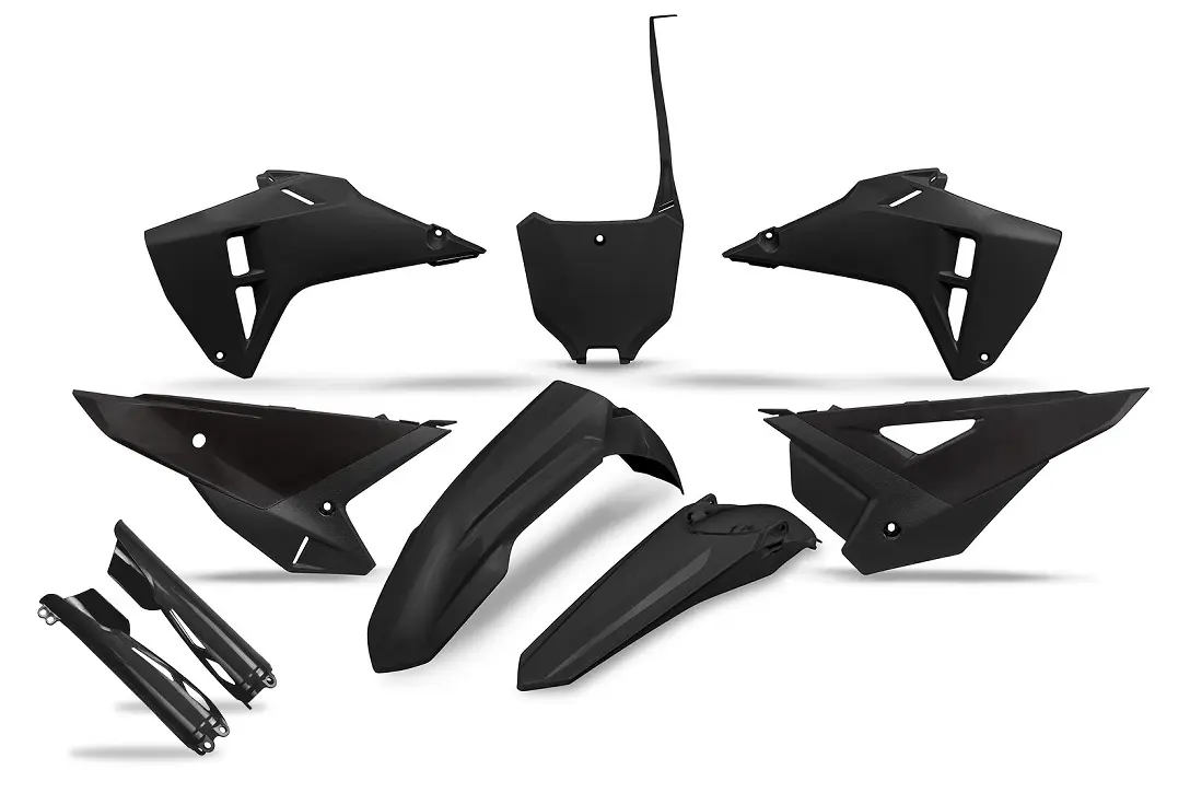 UFO kompletní sada plastů (FULL KIT) s kryty tlumičů HONDA CRF 250R / 450R 25-26 barva černá (UFO kompletní sada plastů (FULL KIT) s kryty tlumičů)