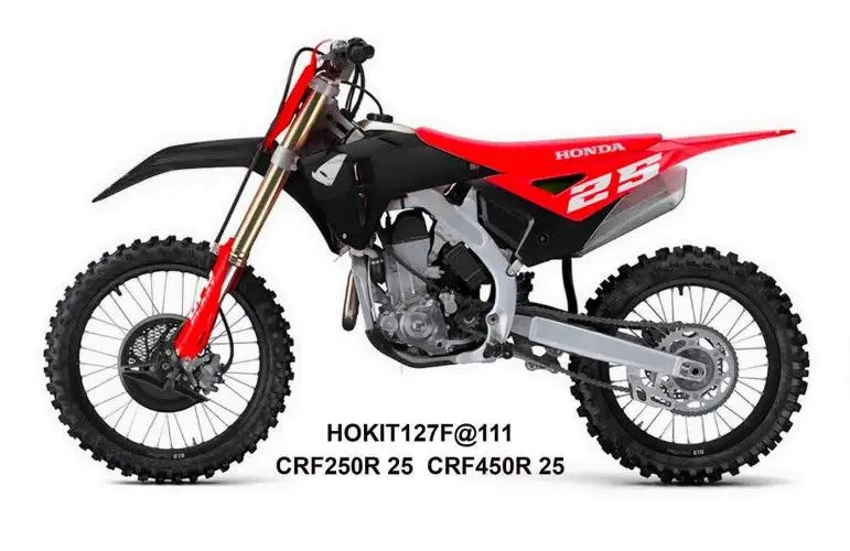 UFO kompletní sada plastů (FULL KIT) s kryty tlumičů HONDA CRF 250 R / 450 R 25-26 barva červená / černá (UFO kompletní sada plastů (FULL KIT) s)