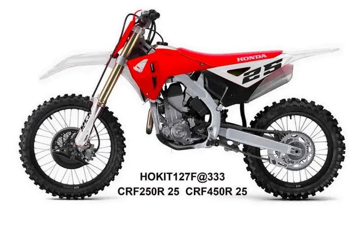 UFO kompletní sada plastů (FULL KIT) s kryty tlumičů HONDA CRF 250 R / 450 R 25-26 barva bílá / červená / černá (UFO kompletní sada plastů (FULL KIT))