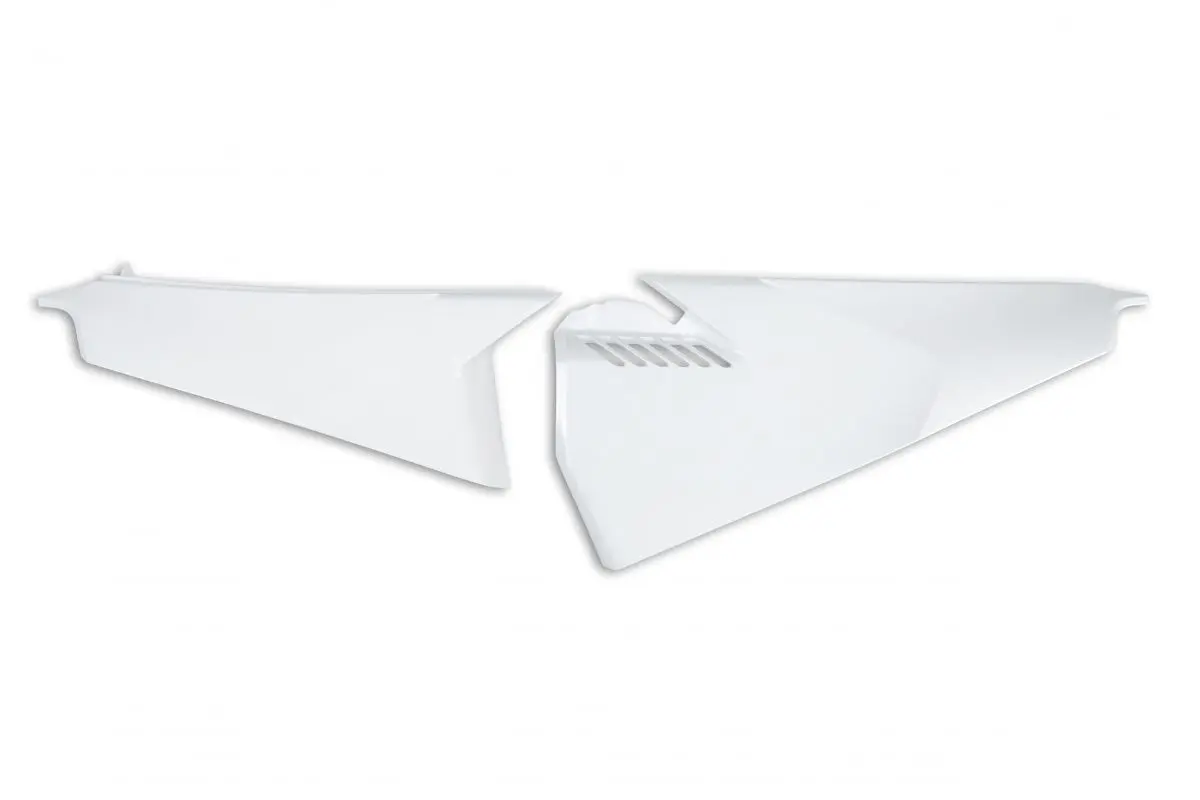 UFO boční tabulky na startovací číslo HUSQVARNA TC 125/250, FC 250/350/450 19-22, TE 150/250/300, TX 250/300, FE 250/350/450/501 20-23, barva bílá