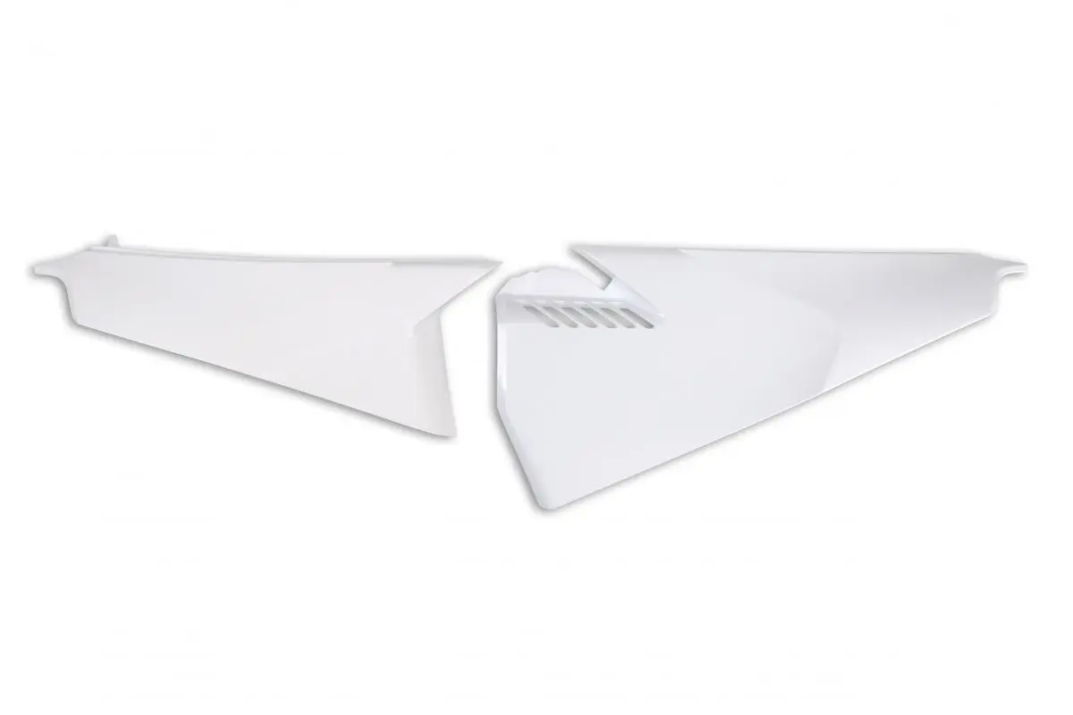 UFO boční tabulky na startovací číslo HUSQVARNA TC 125/250, FC 250/350/450 19-22, TE 150/250/300, TX 250/300, FE 250/350/450/501 20-23, barva bílá