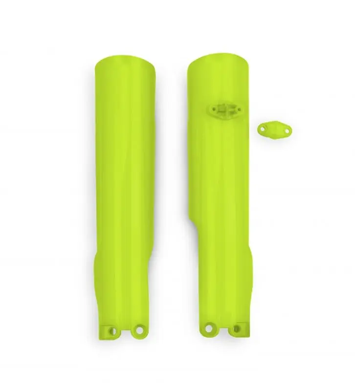 UFO kryty předních tlumičů HUSQVARNA TC 125 / 250 23-24, TE 150 / 250 / 300 24, FC / TX / FX / FE 300 / 350 / 450 / 501 24, barva žlutá fluorescenční